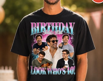 Personalized Photo 40th Birthday Bootleg Shirt, Custom Face Collage for Men and Women