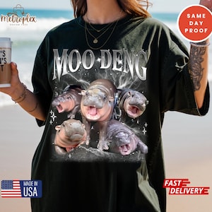 Moo Deng Meme Shirt: Funny Hippo Lover Tee - Made in USA