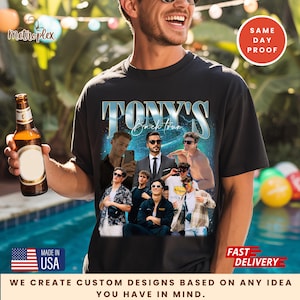 Custom Groom Face Bachelorette Party Shirts: Bootleg Rapper Tour Tee