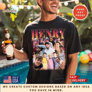 Custom Bachelorette Party Photo T-Shirt: Groom's Face, USA Made