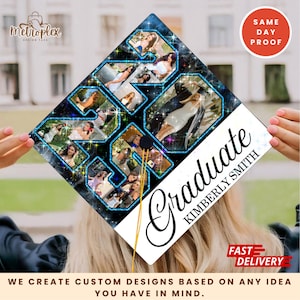 Personalized Graduation Cap Topper, Grad Cap Topper Personalized Pictures Template, Custom Photo Grad Cap Topper
