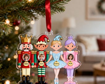 Family Nutcracker Photo Ornament, Custom Face Christmas Ornament with Names, Funny Family Christmas Gift 2026