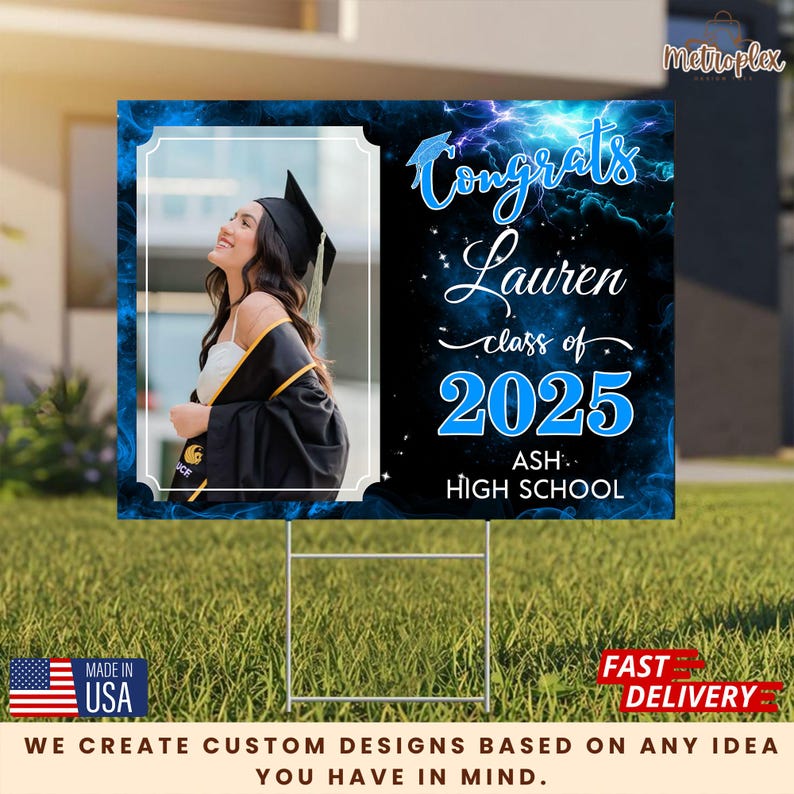 Graduation Yard Sign 2025 With Photo, Class of 2025 Lawn Sign, Senior ...