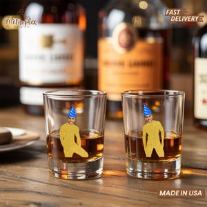 Custom Face Birthday Shot Glasses, Personalized Birthday Party Decor for Men, Twerk Birthday Party Theme Decor