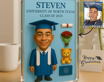 Personalized 3D Graduation Acrylic Plaque, Custom Photo Action Figure