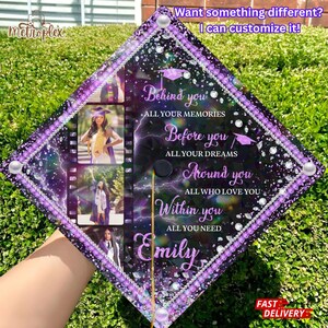 Behind You All Your Memories Cap, Graduation Cap Topper High School, Graduation Cap for Grad