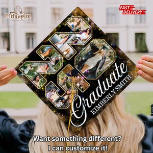Personalized Graduation Cap Topper, Grad Cap Topper Personalized Pictures Template, Custom Photo Grad Cap Topper
