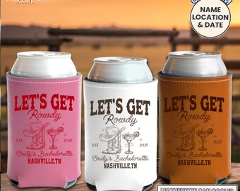 Personalized Cowgirl Bachelorette Can Coolers: Western Party Favors