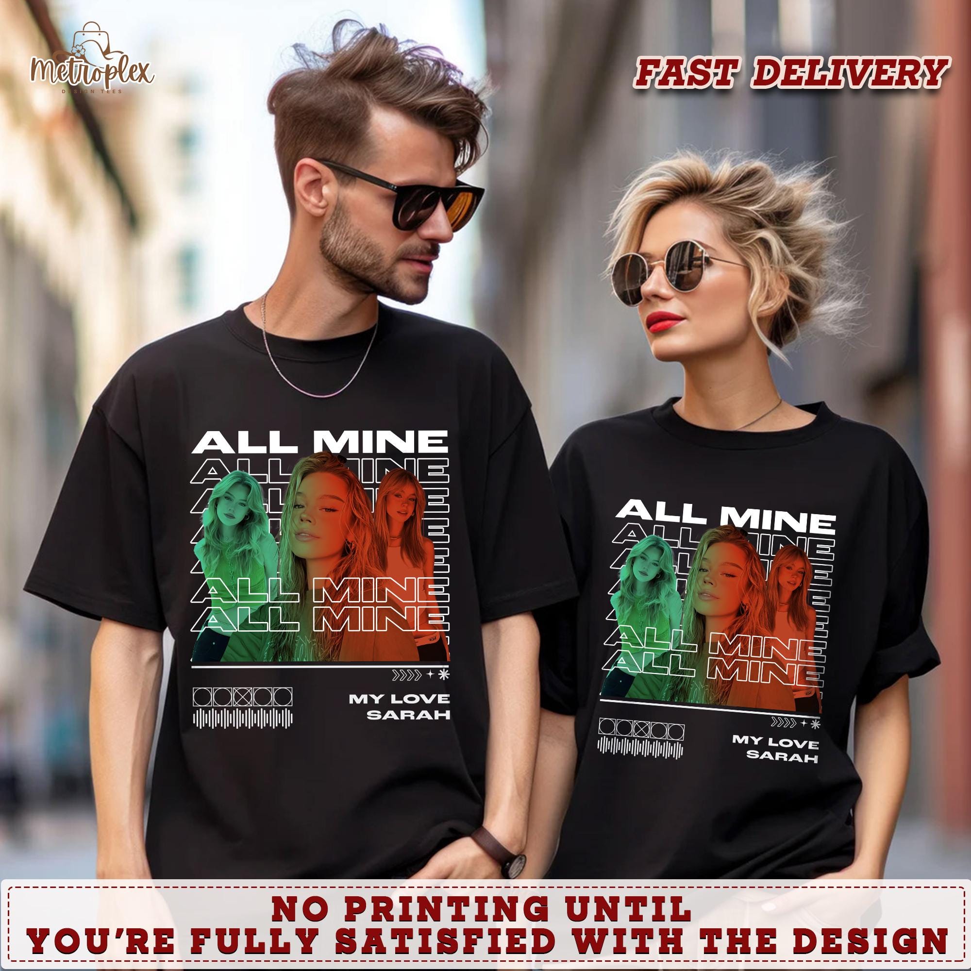 Anniversary Custom Photo Gift T-Shirt, Couple's Personalized Shirt, Love Shirt for Girlfriend/Boyfriend