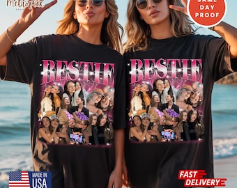 Custom Bestie Photo Shirt, Bootleg Rap Tee, Personalized Gift