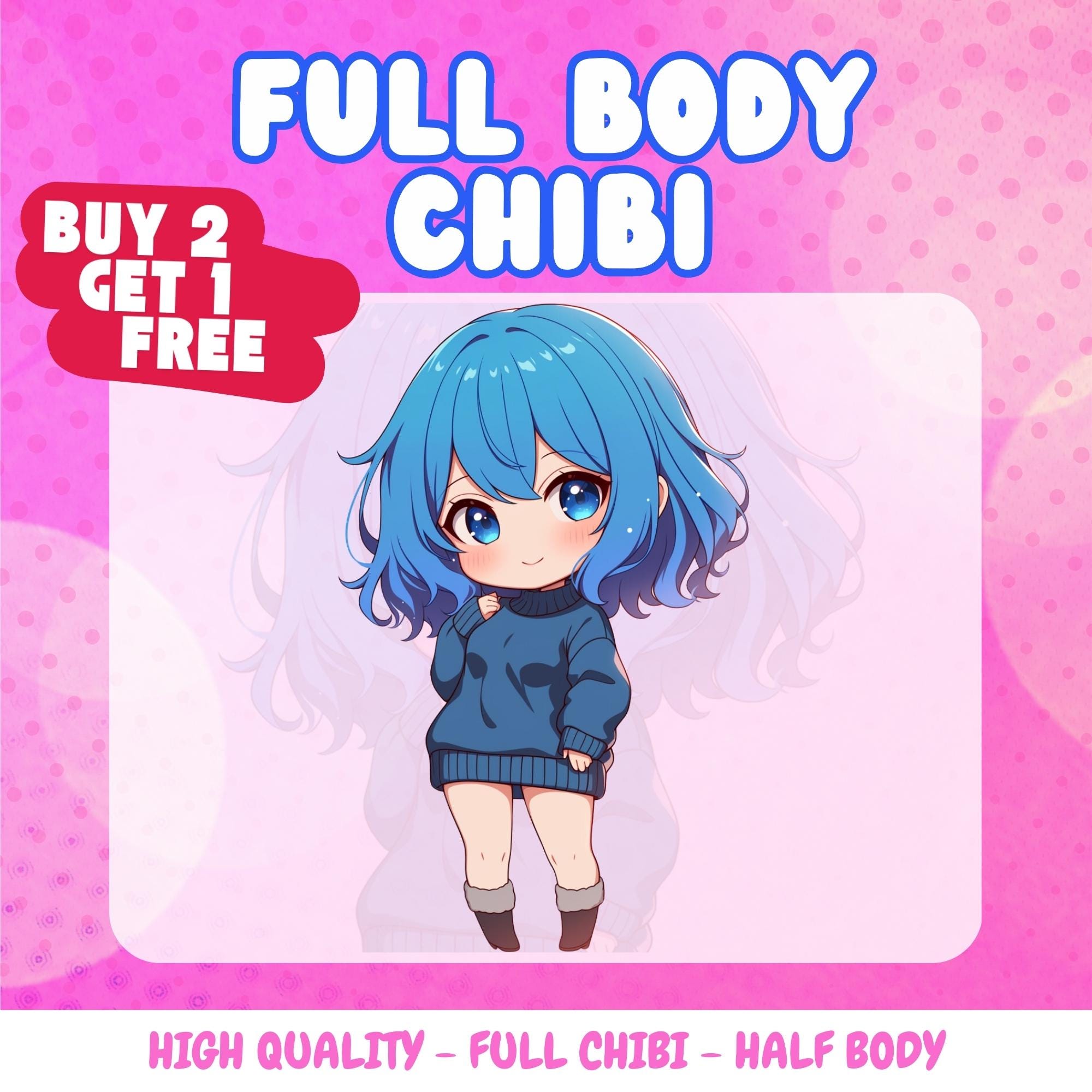 カスタムアニメチビキャラクターアートコミッション - Etsy 日本