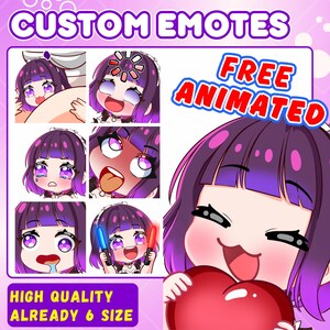 Emote Twitch Premium personalizzate di alta qualità / Emoji Twitch per streamer / YouTube, Twitch, Discord / Stile anime Chibi carino