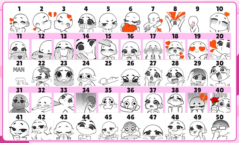 anime twitch chibi emotes, badges, and animations for your stream chibi emote, badges, animated emotes, for twitch, kick and discord