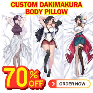 Custom Dakimakura, Drawing Anime Art Commission, Body Pillow Cover for Waifu, Husbando, OC, SFW, Vtuber, Furry Art, Anime Couple, Fan Art