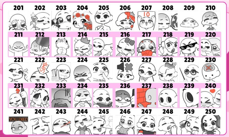 anime twitch chibi emotes, badges, and animations for your stream chibi emote, badges, animated emotes, for twitch, kick and discord