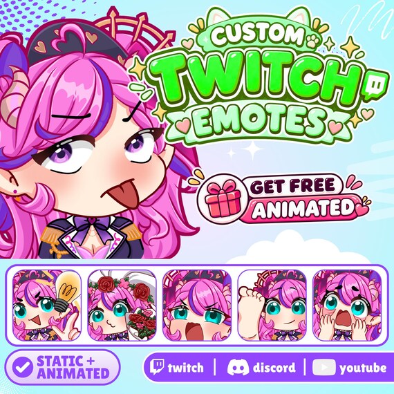 Custom Twitch Emotes | Animated Emotes | Twitch Emote for streamer | YCH | Animal Emotes | Sticker Emote | Twitch Emotes | Spring Emotes