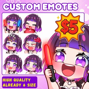 Hoge kwaliteit custom premium Twitch-emotes | Twitch-emoji voor streamer | youtube, Twitch, Discord | Leuke chibi-animestijl