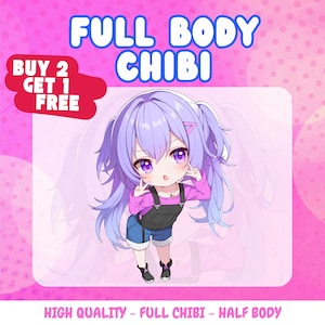 Encargo de arte de personajes chibi de anime personalizados