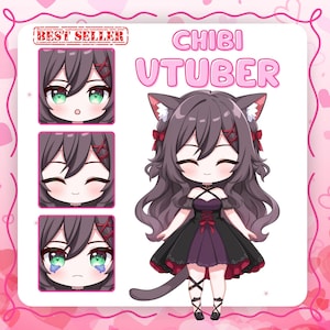 AANGEPASTE CHIBI VTUBER | live2d-model, Vtuber-ontwerp, Aangepast Vtuber-model, Vtuber-personage, Anime-kunst, Anime-personage, Chibi-personage, Chibi