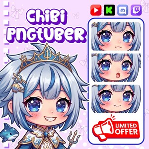 Avatar tube PNG personnalisé | Custom Chibi PNGTuber Commission | Modèle de diffusion en continu PNG | Cadeau Kawaii VTuber image 6