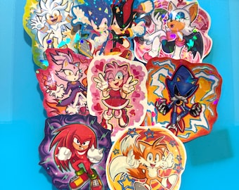 Sonic and Gang | Holographic Vinyl Stickers