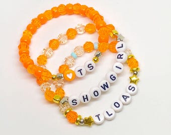 Pulseras de la amistad con cuentas - Showgirl, TLOA, Corazón - 15 cm