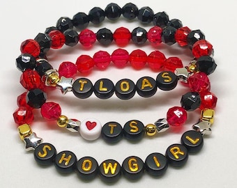 Beaded Friendship Bracelets: Showgirl, TLOAS, Heart TS - 6 Inch Set