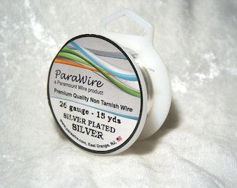 26 Gauge Silver plated wire Round Tarnish resistant Parawire