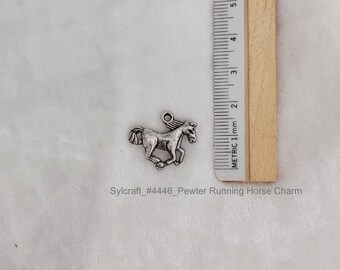 Running Horse Charms Silver Tone Pewter Package of 6