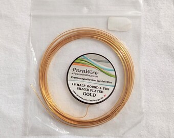 18 Gauge SQUARE GOLD Plated Wire Tarnish Resistant Parawire 