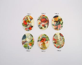Christmas Cameos 6 styles flat back Cameo