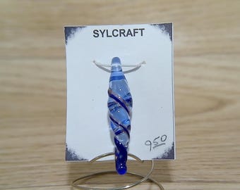Sapphire Blue and cobalt Pendant Handmade Lampwork glass beads