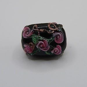 Rose Pillow Bead Handmade Lampwork glass beads FOCAL FLORAL