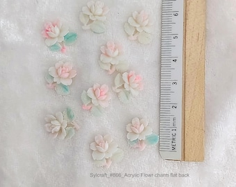 Acrylic Roses flowers flat back for crafts Package of 10