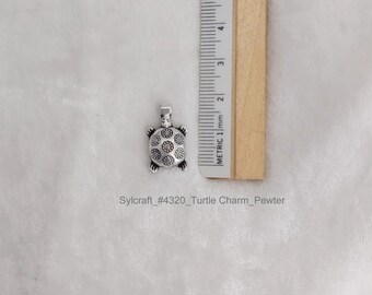 TURTLE Charm  Silver Plated Pewter Package of 4