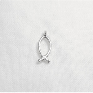 Fish Symbol Charm Silver Plated Pewter