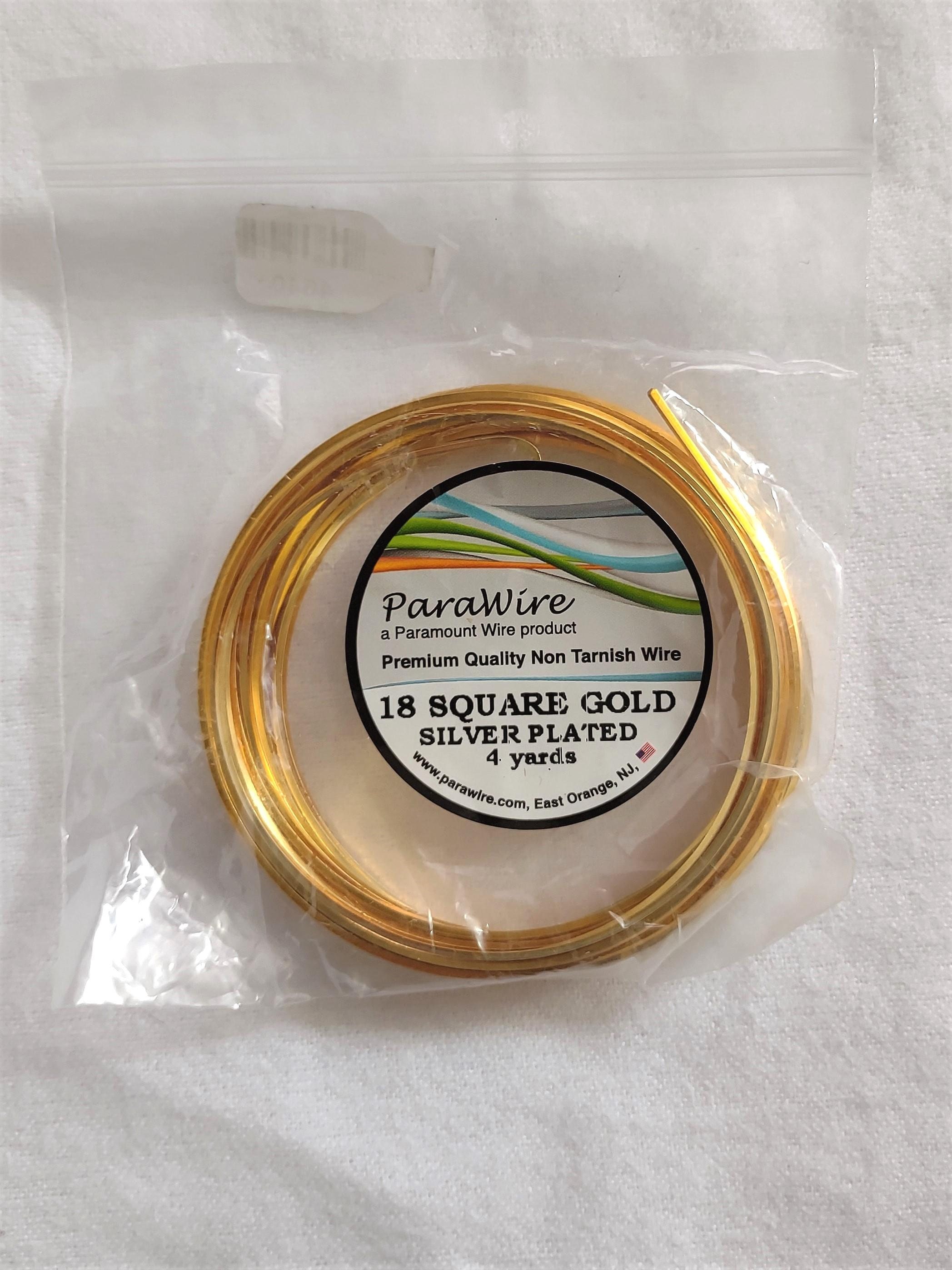 18 Gauge SQUARE GOLD Plated Wire Tarnish Resistant Parawire 