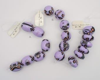 Purple and Camel Large Acrylic beads   CLEARANCE