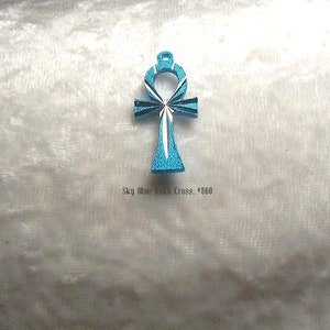 Ankh Cross Charm Turquoise Blue,Black,Gold,Silver,Green,Pink