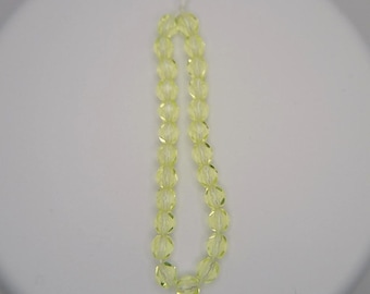 Facted Czech Fire polish glass beads | Jonquil yellow glass beads 6mm