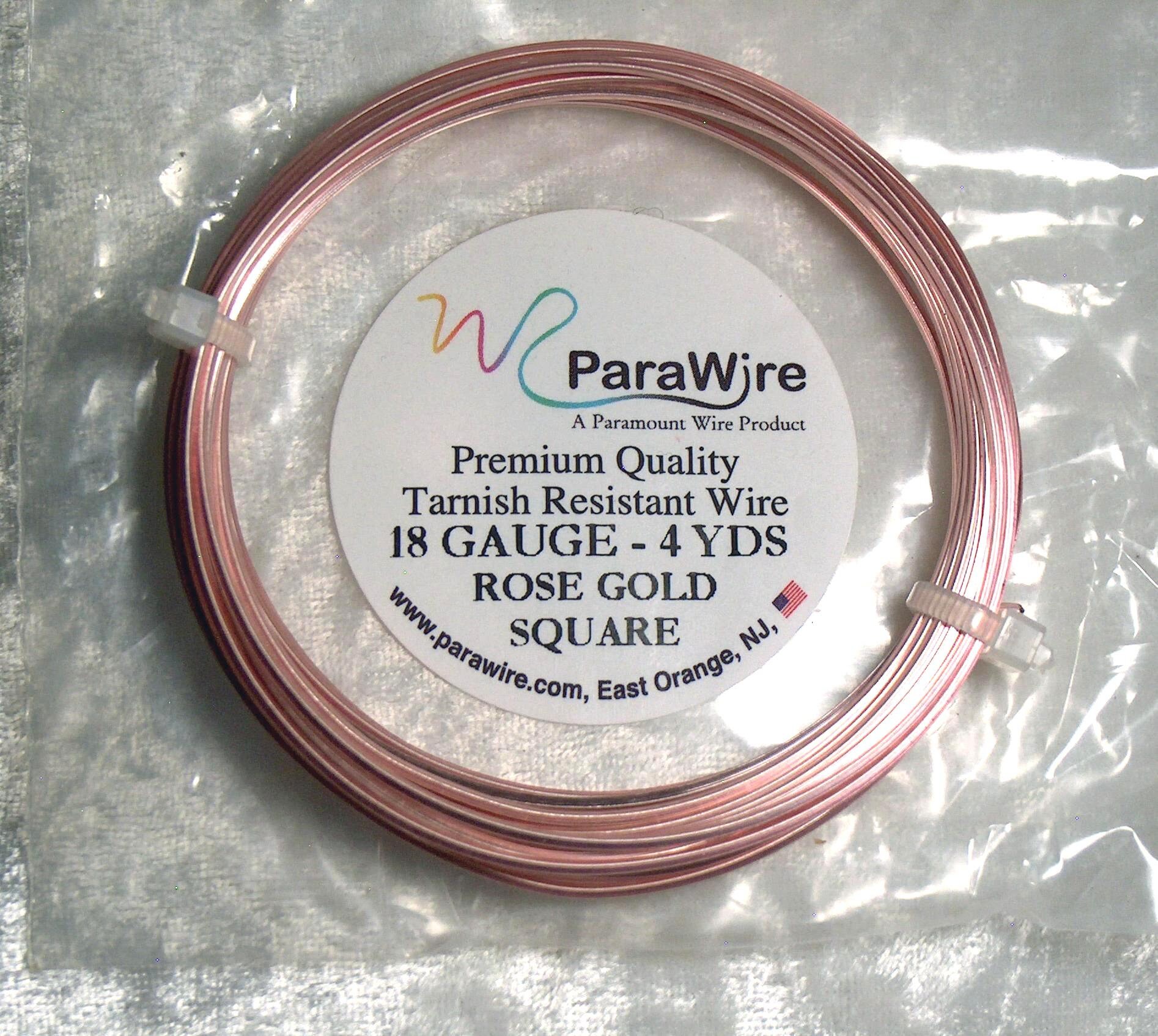 18 Gauge SQUARE GOLD Plated Wire Tarnish Resistant Parawire 