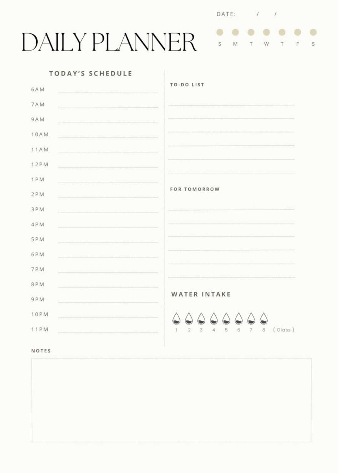 Neutral Minimalist Daily Planner Printable - Etsy