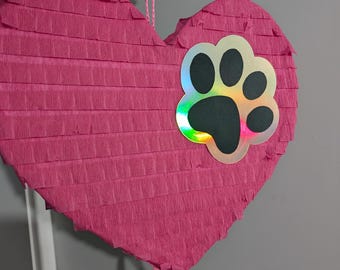 Heart pinata. Dog lover. Pinata for kids birthday party. Pink heart