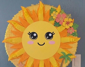Sun Piñata: Summer party. Kids Birthday Party Game cute sun