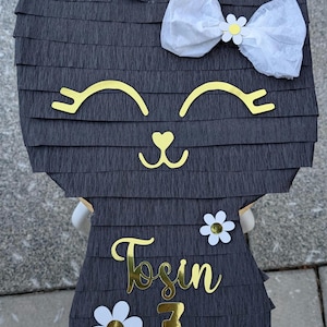 Cute Cat piñata for kids birthday party. Pinata game kitten