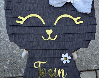 Cat Birthday Piñata: Kids Party Game, Rainbow Tissue Paper