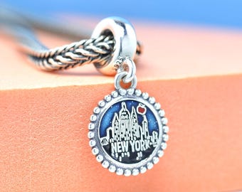 Sterling silver New York City Exclusive Christmas In The City Skyline Dangle Charm Travel Themed