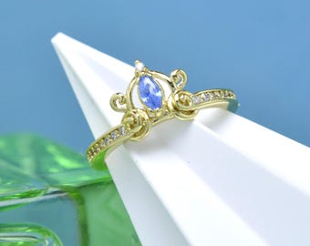 14k gold plating Cinderella's Carriage Ring, Fashion Jewelry