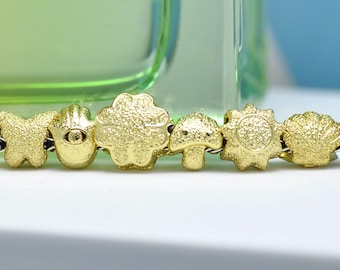 14k gold plating Textured Mini Charm Compatible with Pandora Bracelets and Necklaces