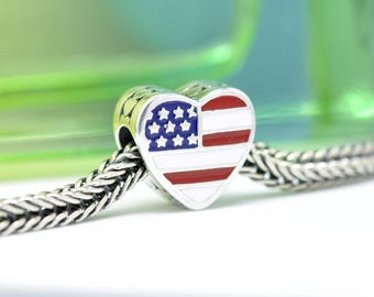 Pandora アメリカ国旗ハートチャーム (US limited) パンドラ用チャーム